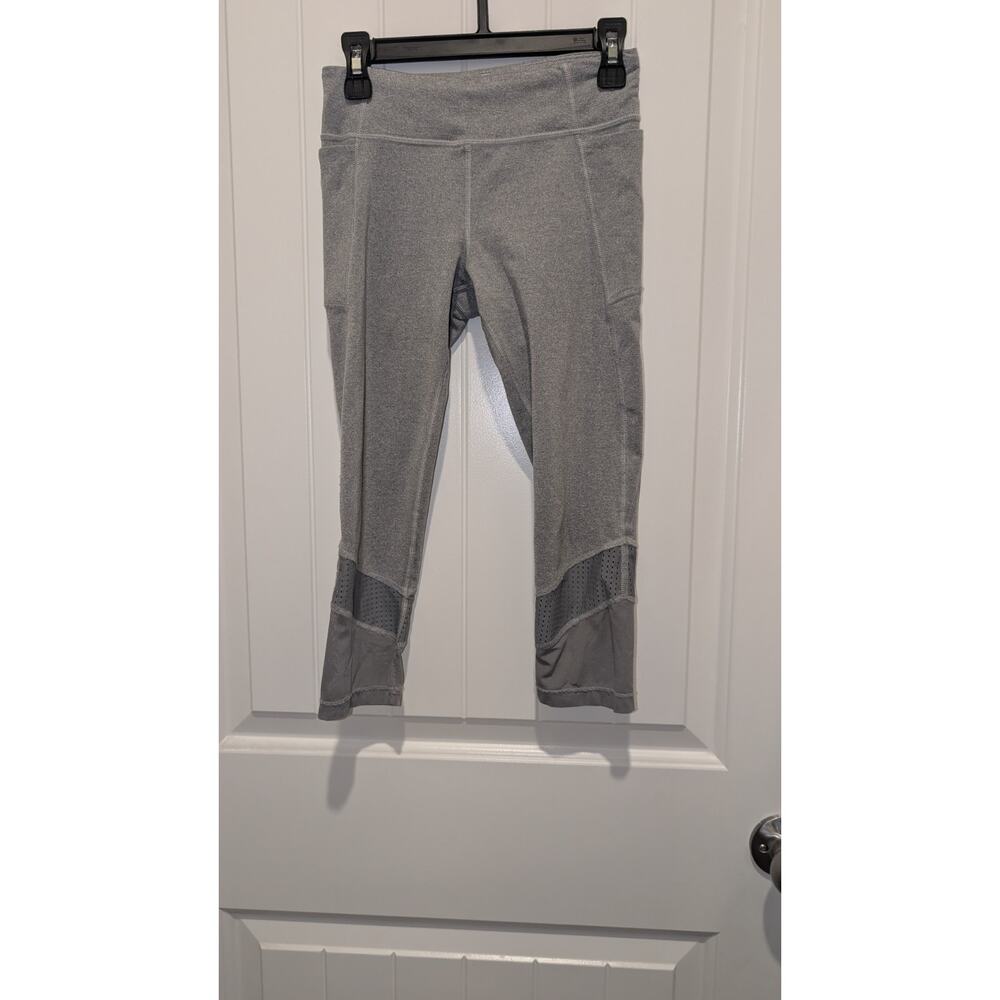 Athleta Girl Refuel Mesh Capri Leggings, Gray, Girls Size M (8-10)
